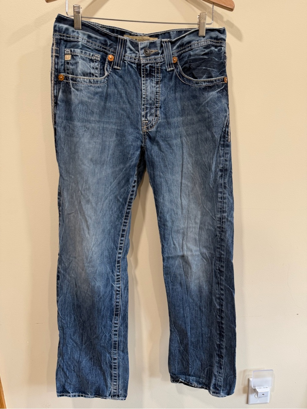 Big Star Straight-Leg Faded Blue Jeans